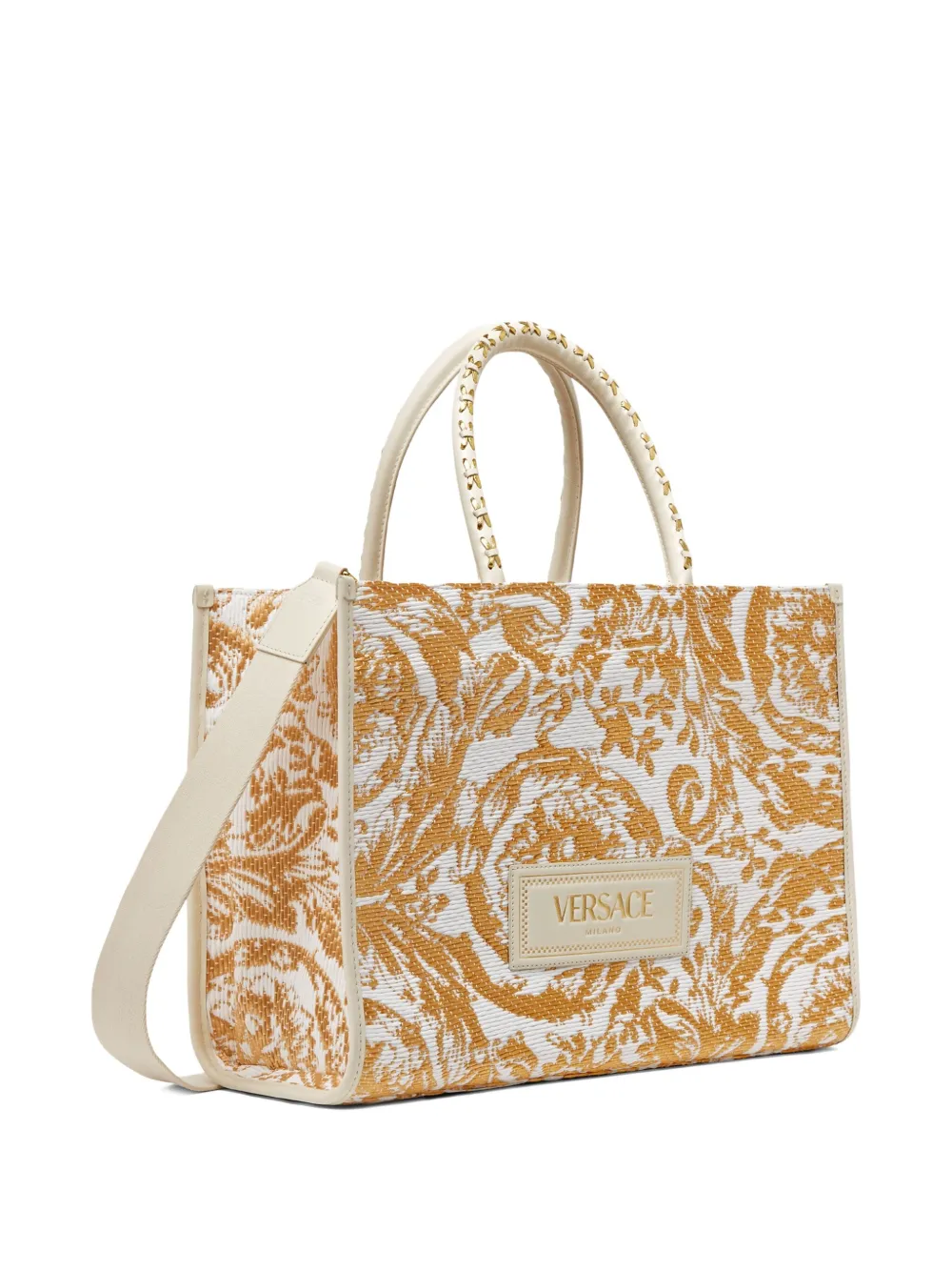 Versace Barocco Athena grote shopper Wit