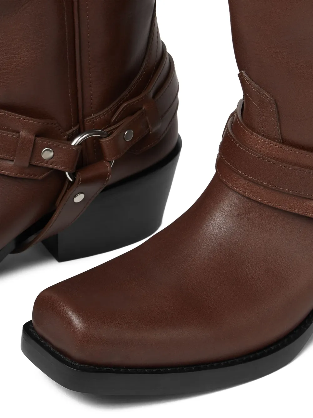 Versace leather cowboy boots Brown