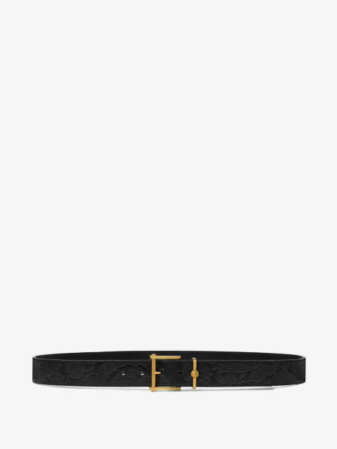 Versace ceinture en cuir à motif Barocco embossé