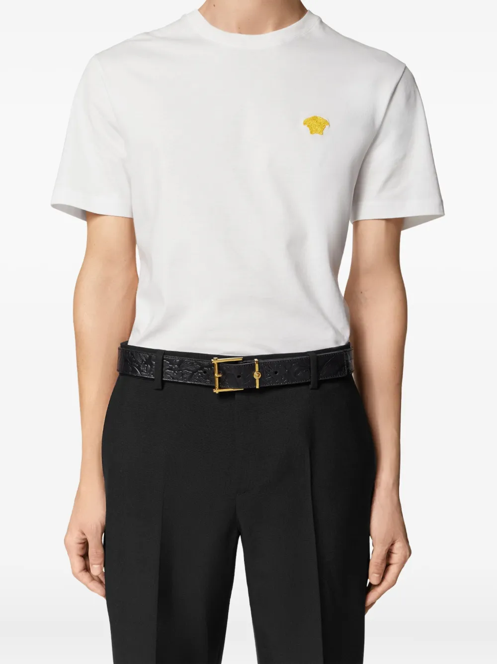 Versace Leren riem Zwart