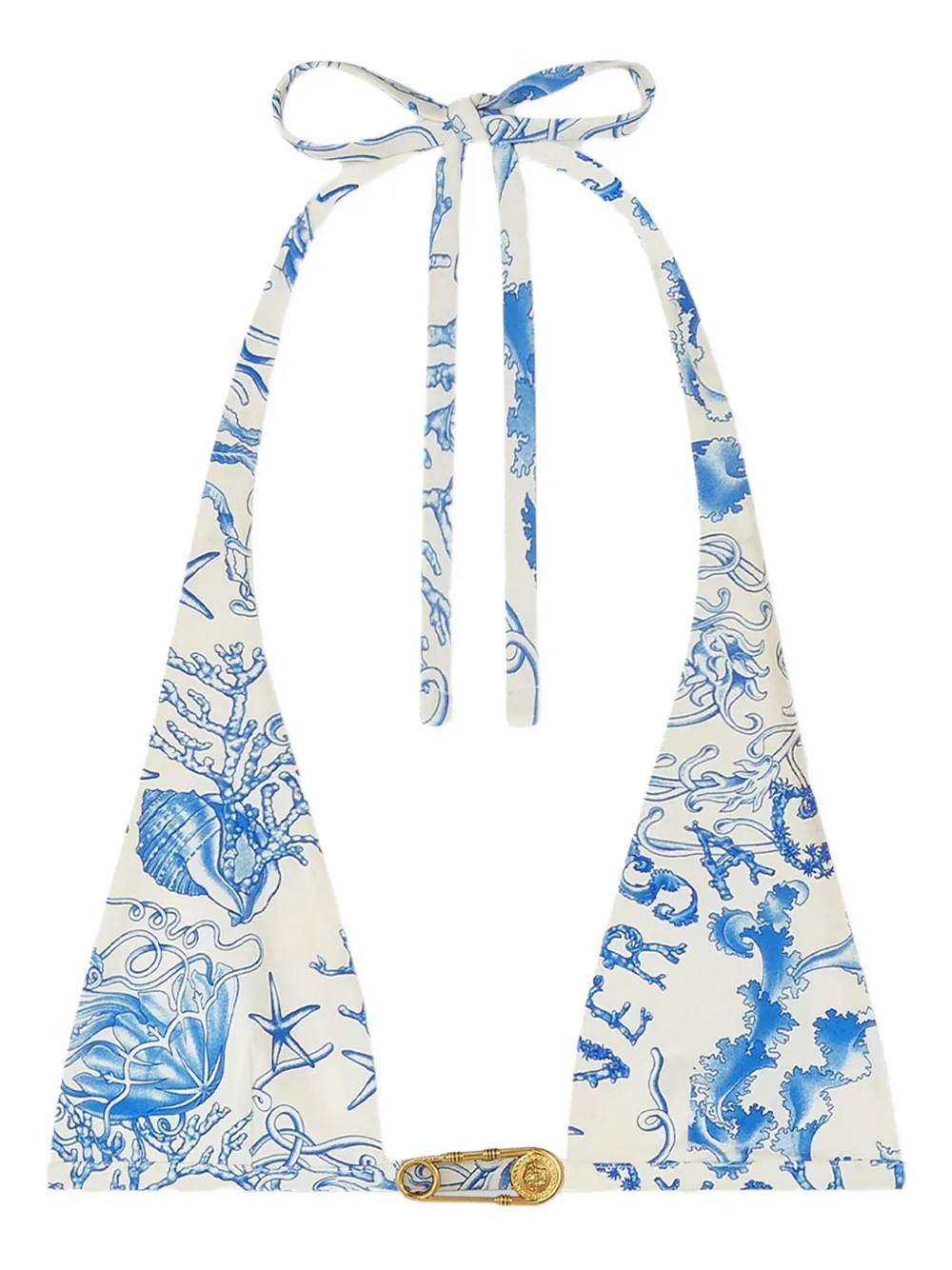 Versace Underwater Barocco triangel bikinitop Wit