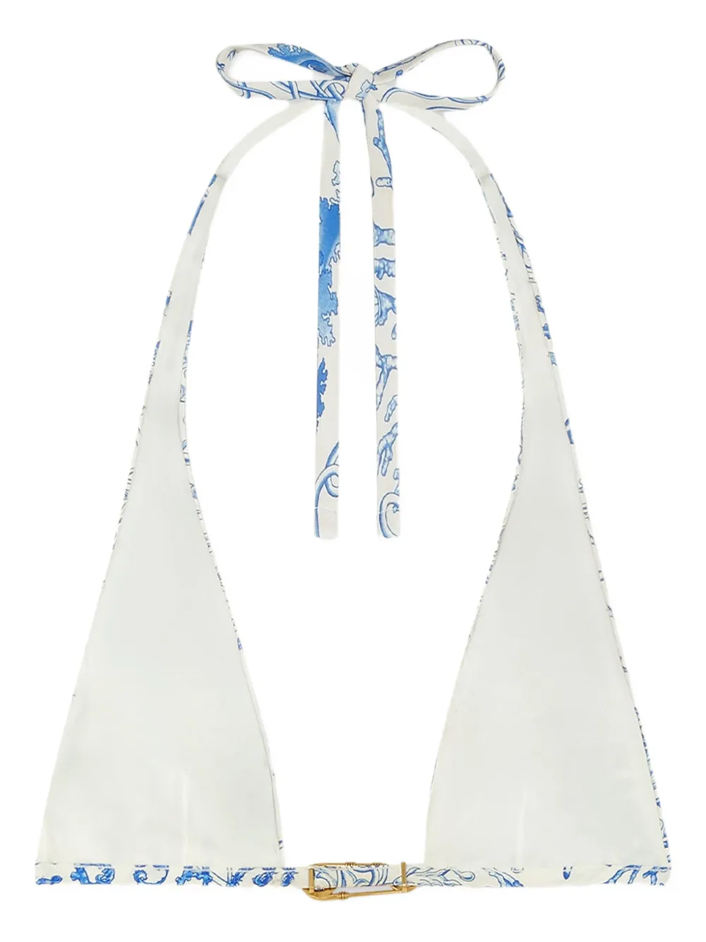 Versace Underwater Barocco triangel bikinitop Wit