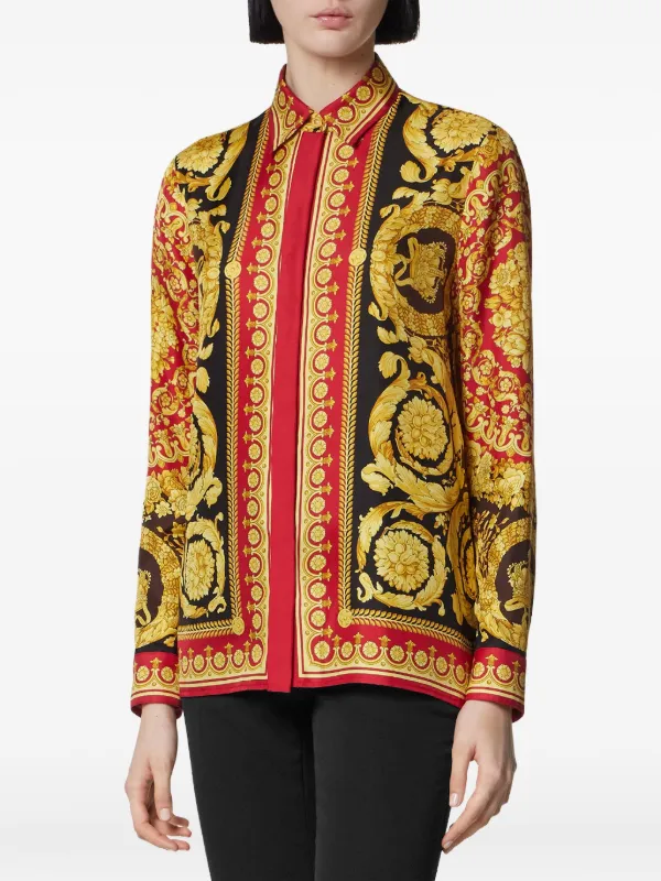 ヴェルサーチ VERSACE シルク レッド 総柄 シック ハイブランド 紺 絹 VERSACE CLASSIC V2(ヴェルサーチ クラシックV2) バロック柄 帆船