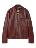 Versace biker-style leather jacket - Brown
