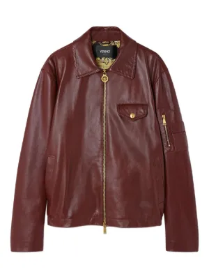 VERSACE レザージャケット ダークブラウン Versace（ヴェルサーチェ）メンズ レザージャケット - FARFETCH