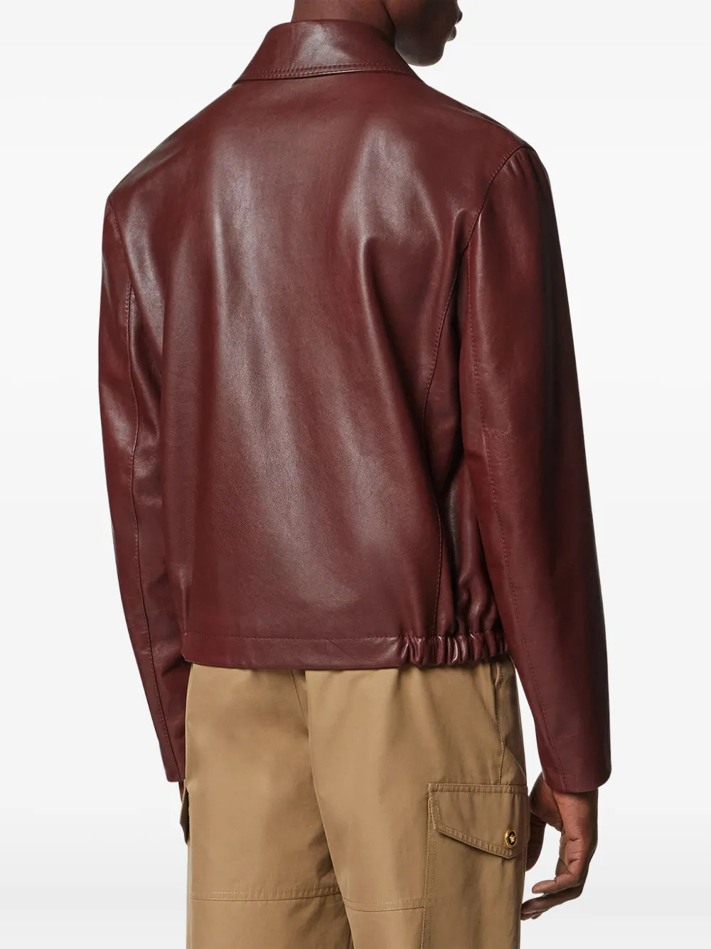 Versace Leren bikerjack Bruin