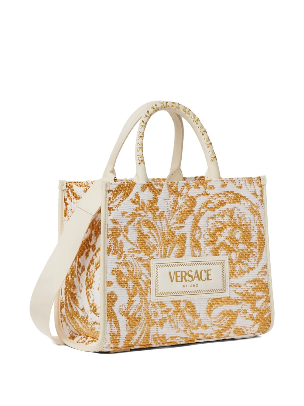 Versace Barocco Athena kleine shopper Wit