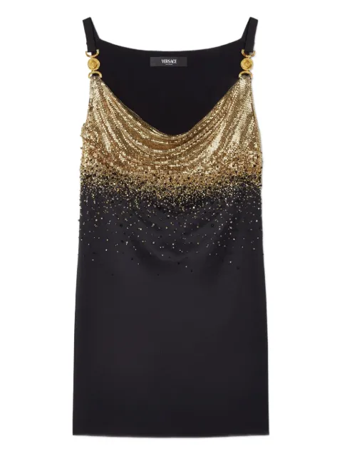 Versace embellished-silk mini dress