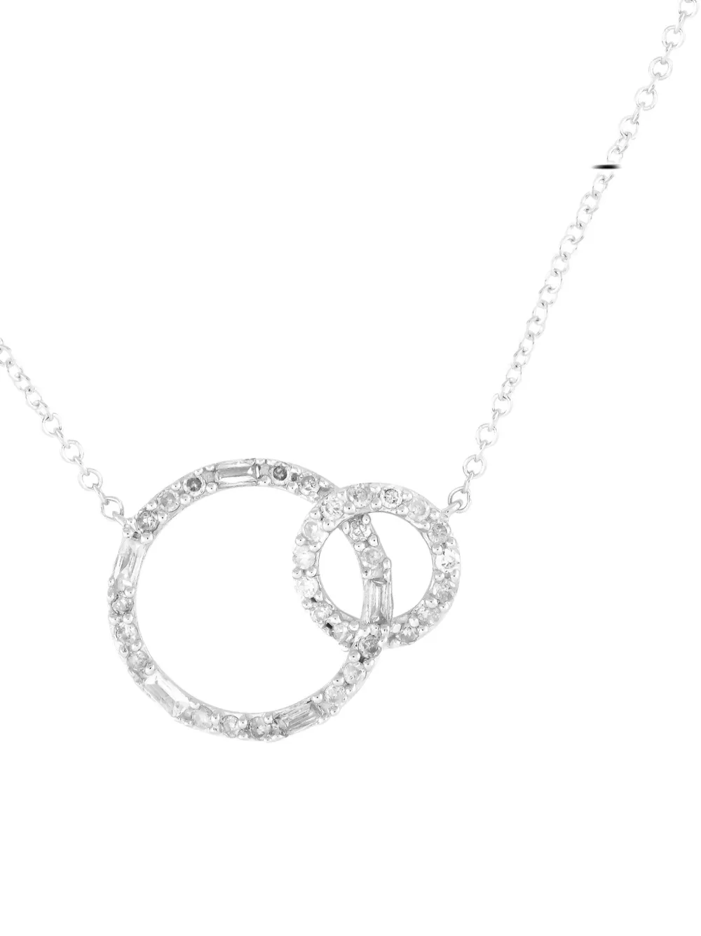 LB Exclusive 14K white gold Circle diamond necklace - シルバートーン LB Exclusive 14K white gold Circle diamond necklace - シルバートーン
