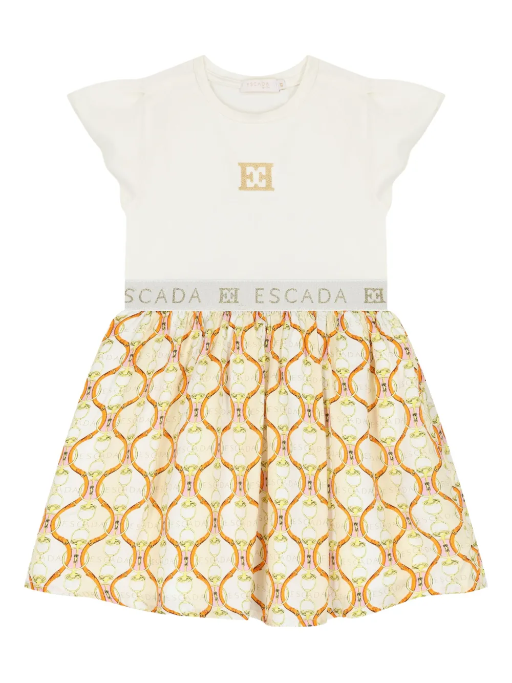 Escada Kids Jurk met print Wit