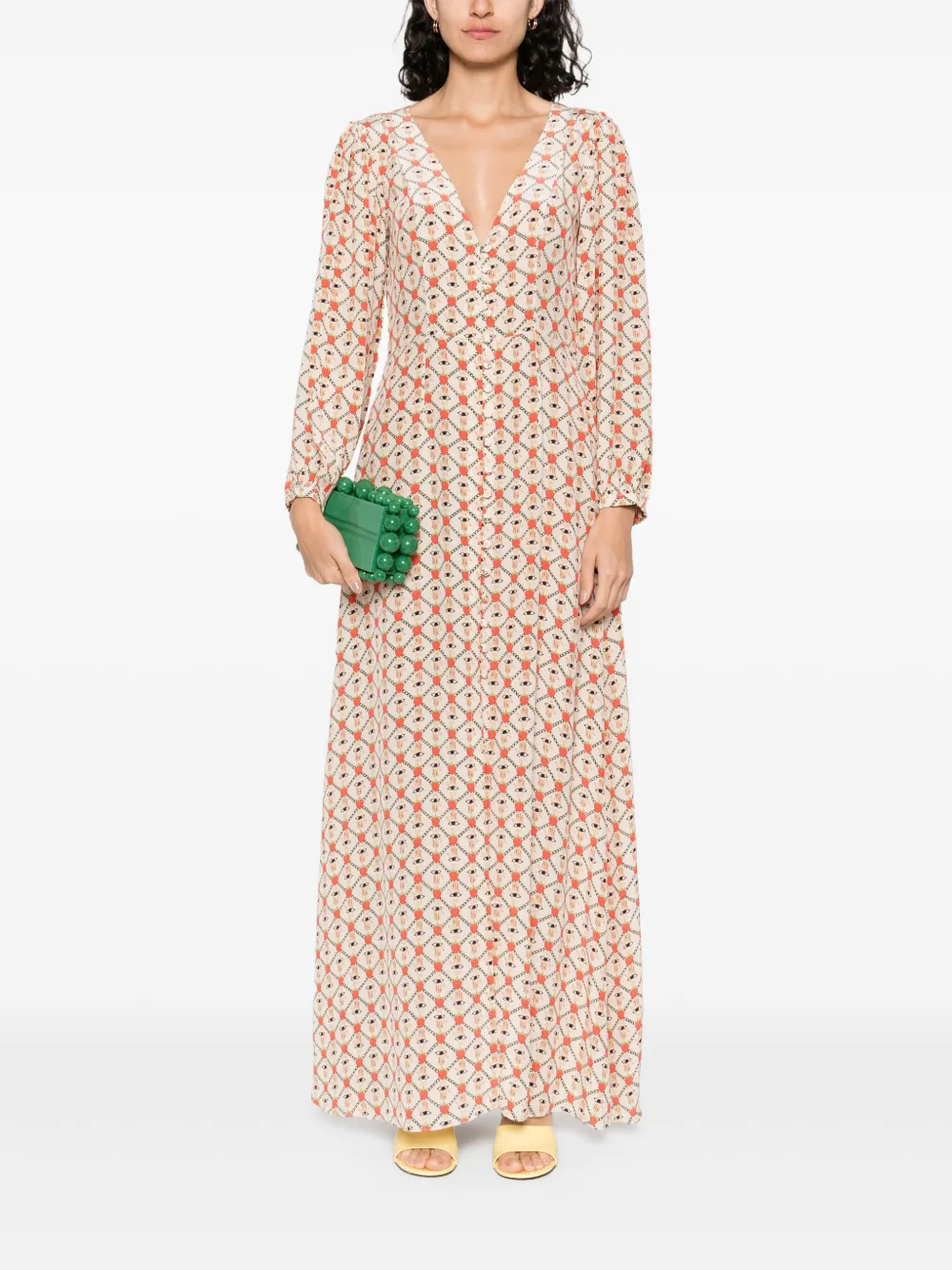 MUZUNGU SISTERS Maxi-jurk met print - Beige