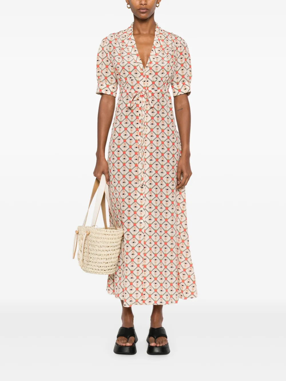 MUZUNGU SISTERS Roxana midi-jurk - Beige