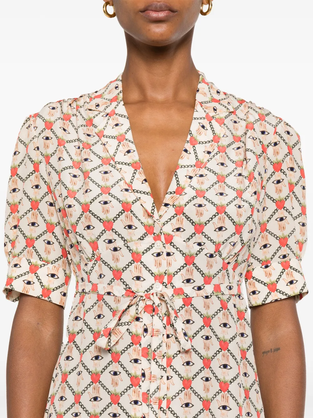 MUZUNGU SISTERS Roxana midi-jurk Beige