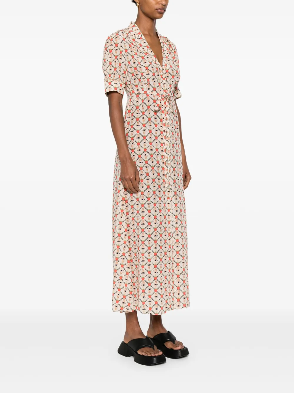 MUZUNGU SISTERS Roxana midi-jurk Beige