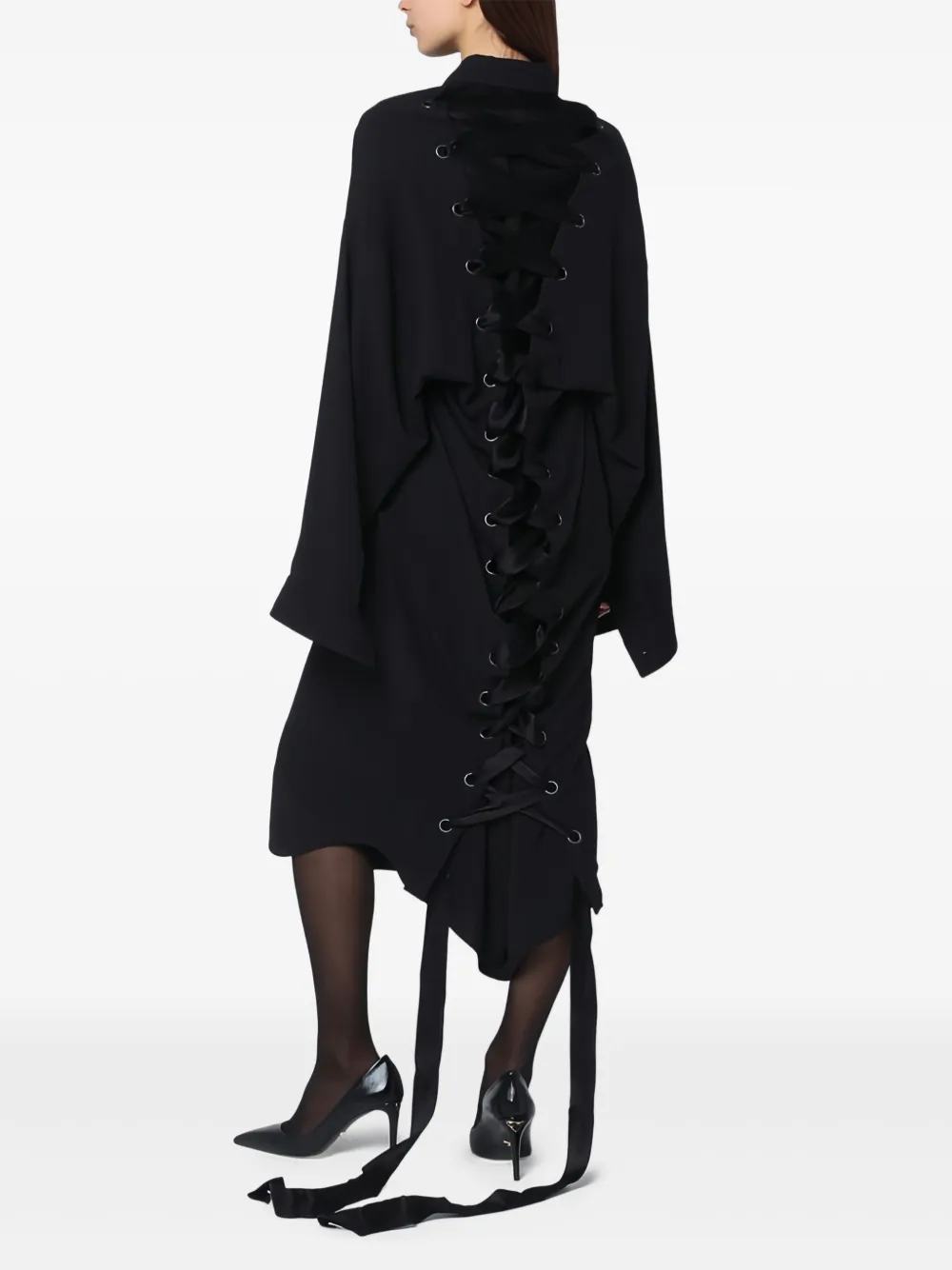 Balenciaga Jurk met veters Zwart