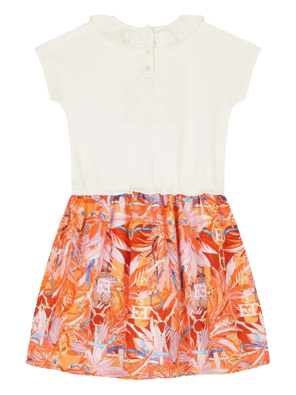 ESCADA FLORAL-PRINT RUFFLE-COLLAR DRESS