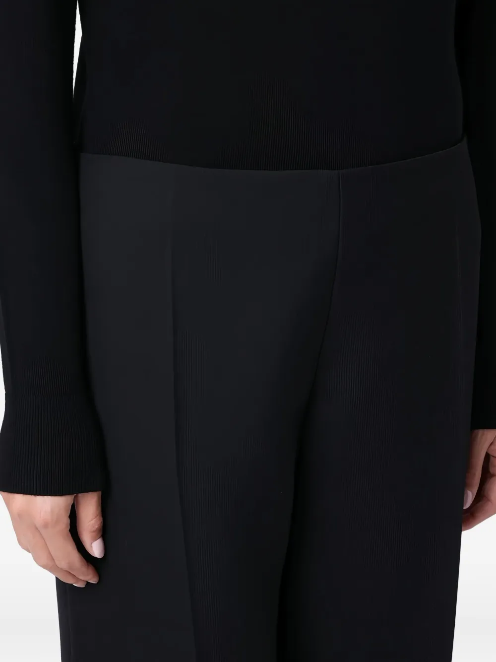 The Row straight-leg wool-silk trousers Zwart