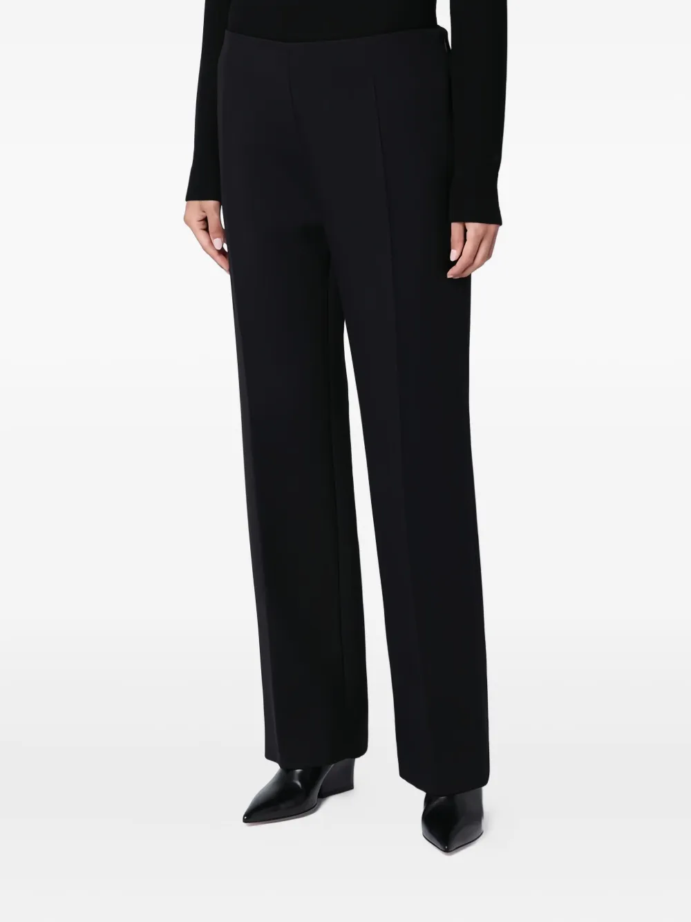 The Row straight-leg wool-silk trousers Zwart