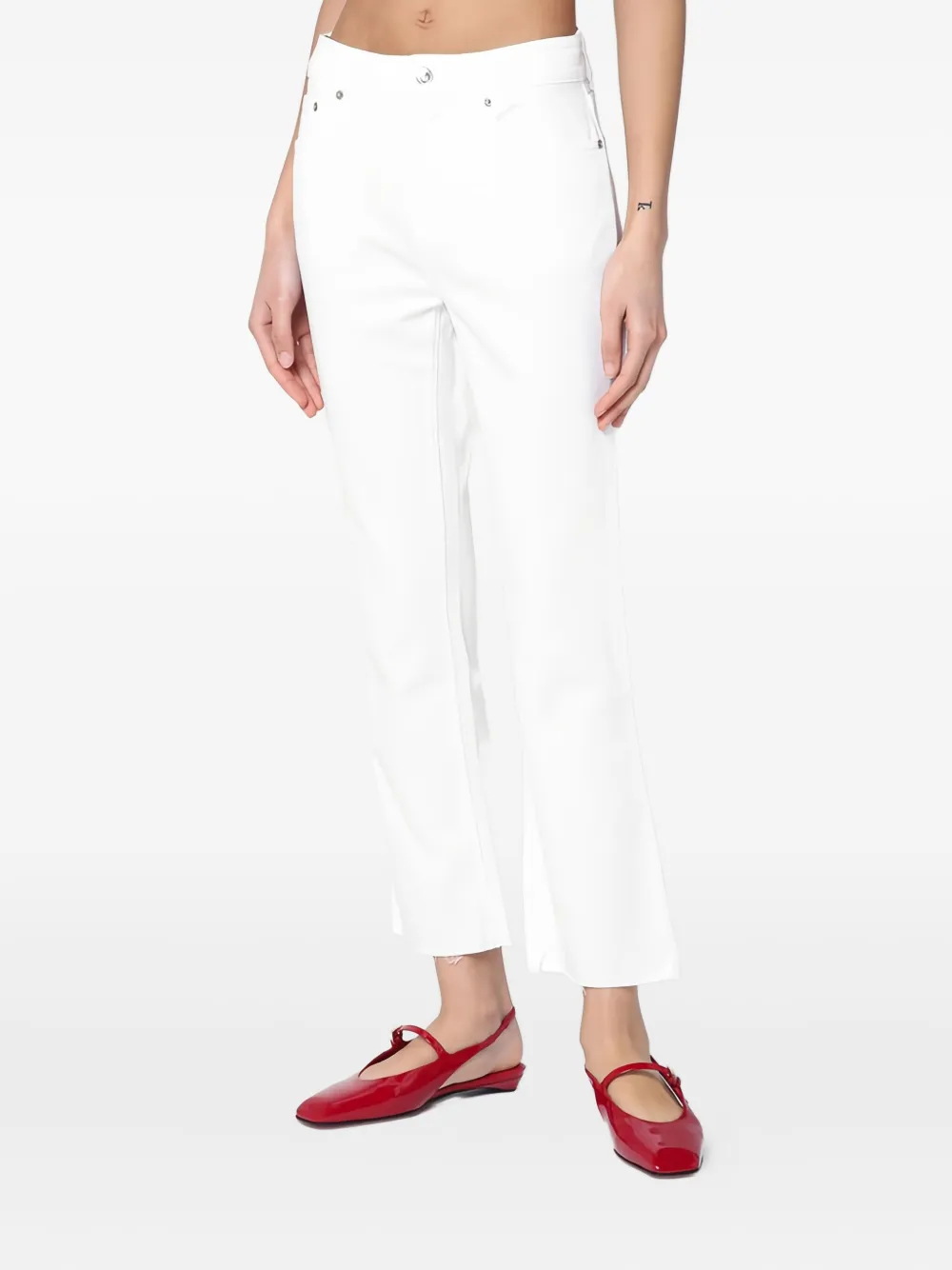 Department Five Solid Color Wide Leg Brea Jeans 26cm In White