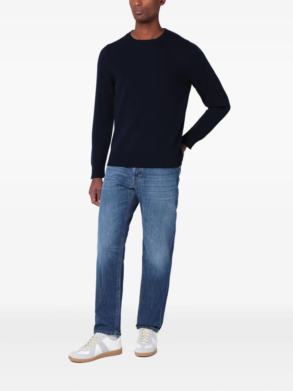Drumohr crew-neck cashmere sweater Blauw