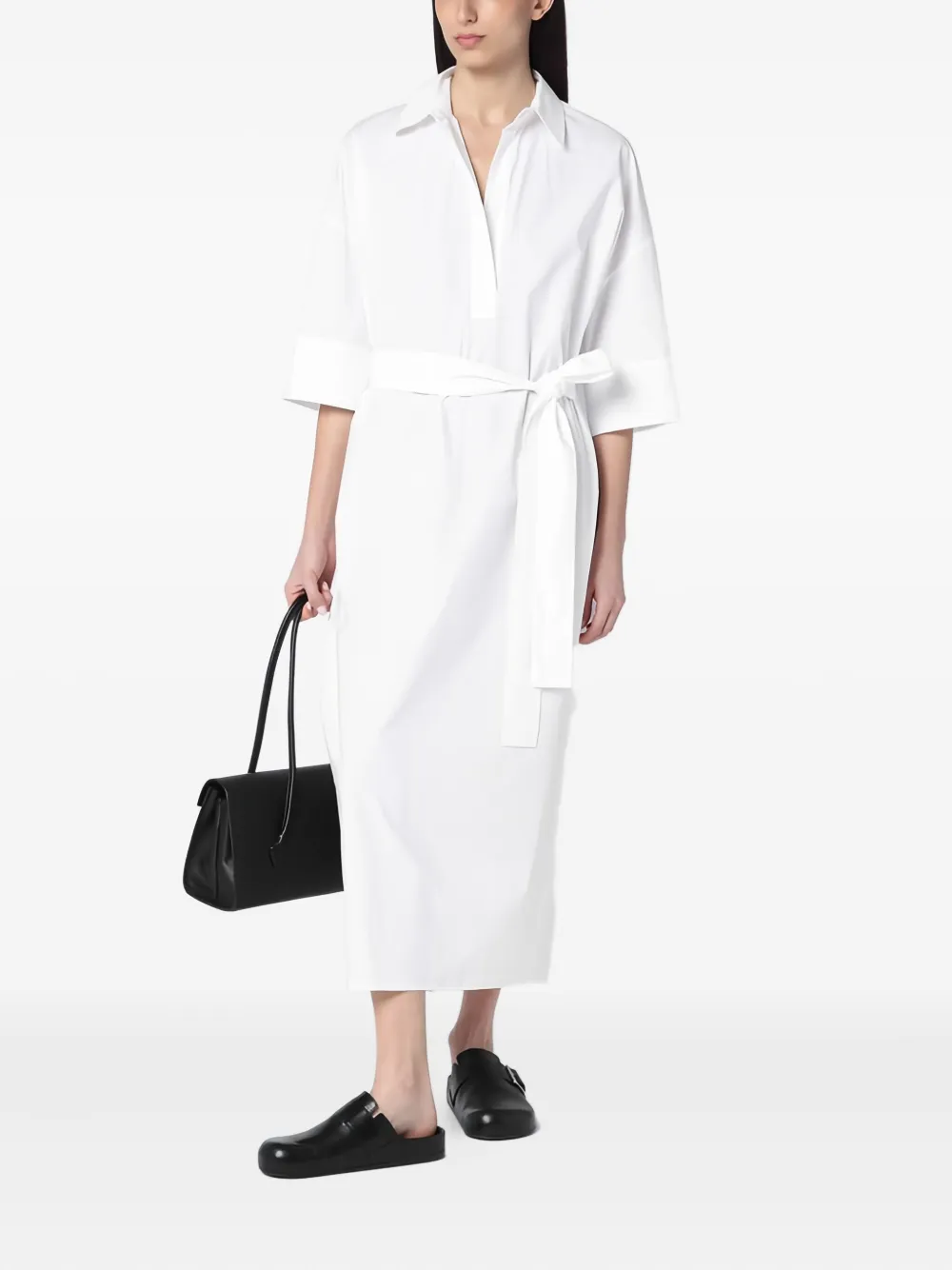 P.A.R.O.S.H. Blousejurk met ceintuur Wit