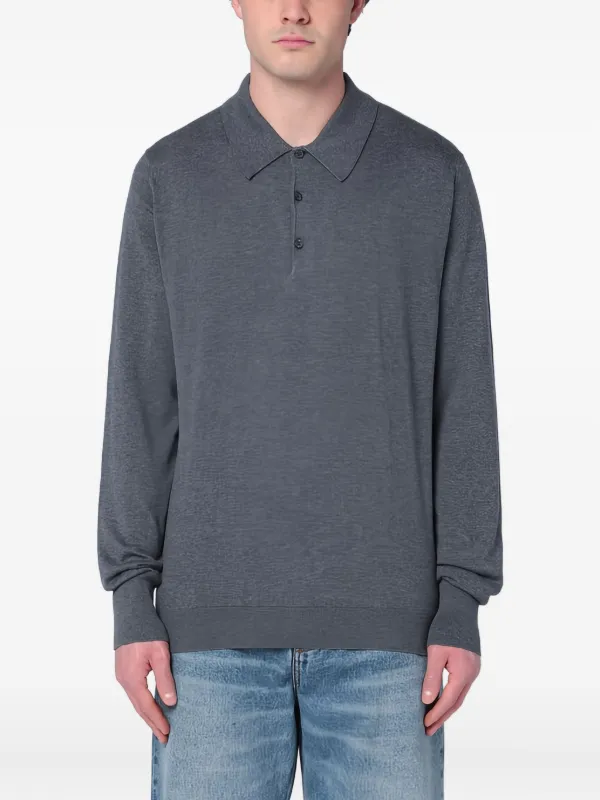 JOHN SMEDLEY　Long Sleeve Polo Shirt John Smedley long-sleeve Wool Polo Shirt | Blue | FARFETCH