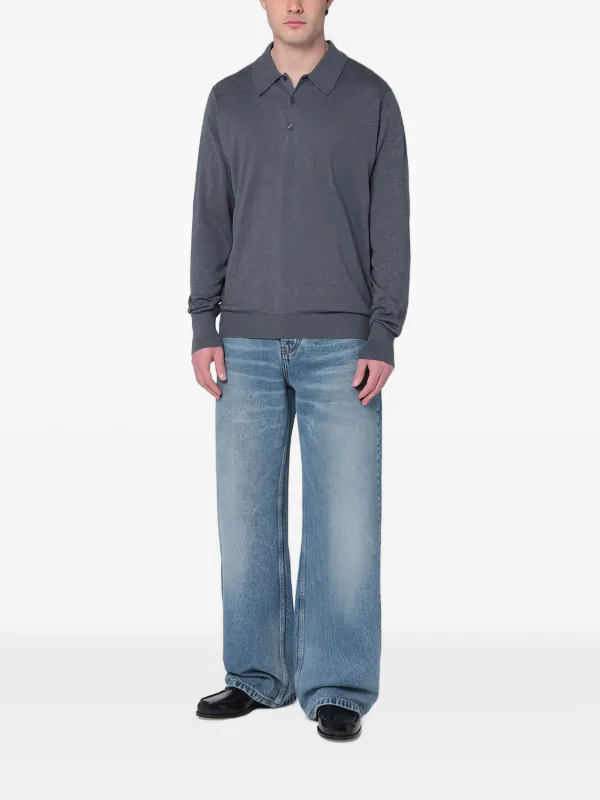 John Smedley long-sleeve Polo Shirt | Grey | FARFETCH