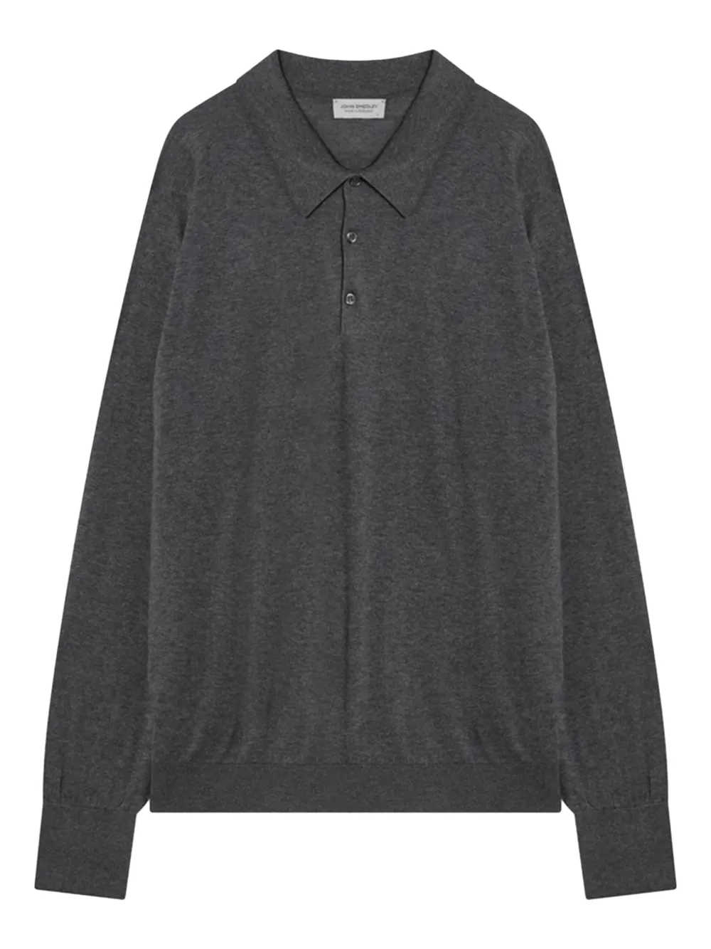 John Smedley قميص بولو بأكمام طويلة | رمادي | Image 1