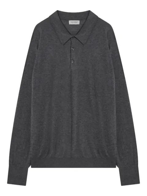 John Smedley قميص بولو بأكمام طويلة