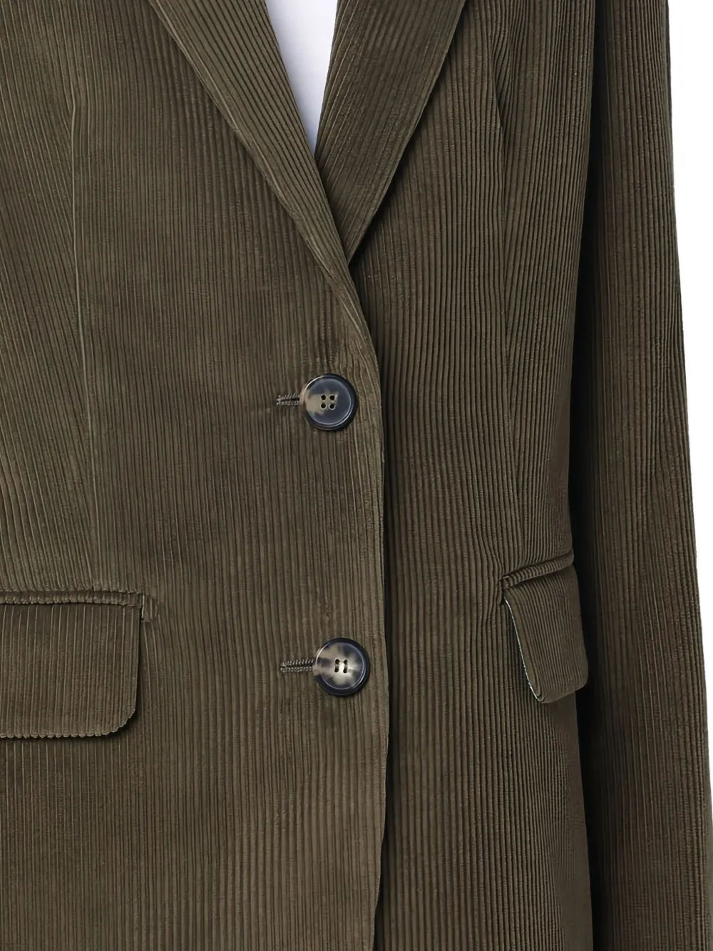 Max Mara Ribfluwelen blazer met enkele rij knopen Groen