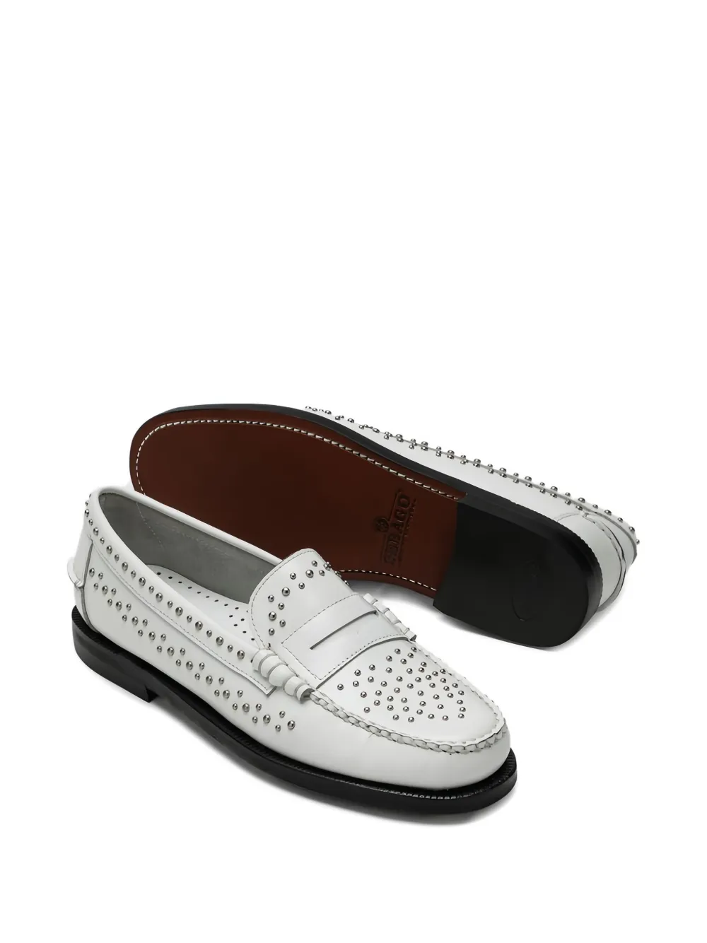 Sebago Dan stud-embellished loafers Wit