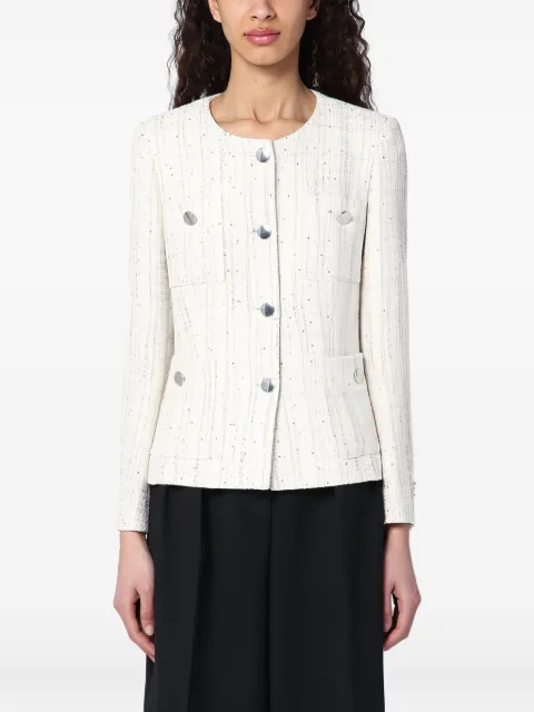Tagliatore sequin-embellished tweed jacket