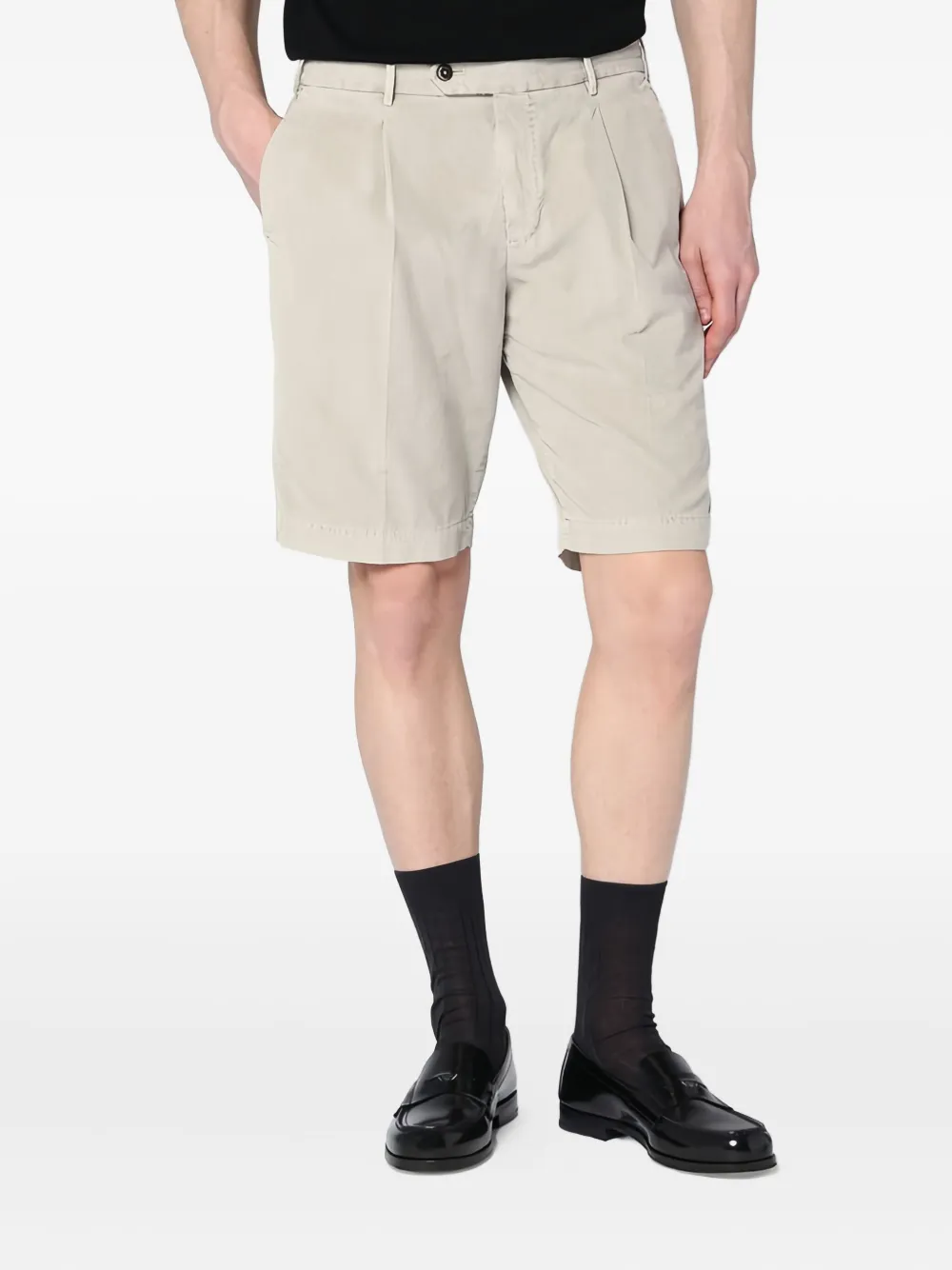 PT Torino Geplooide bermuda shorts Beige