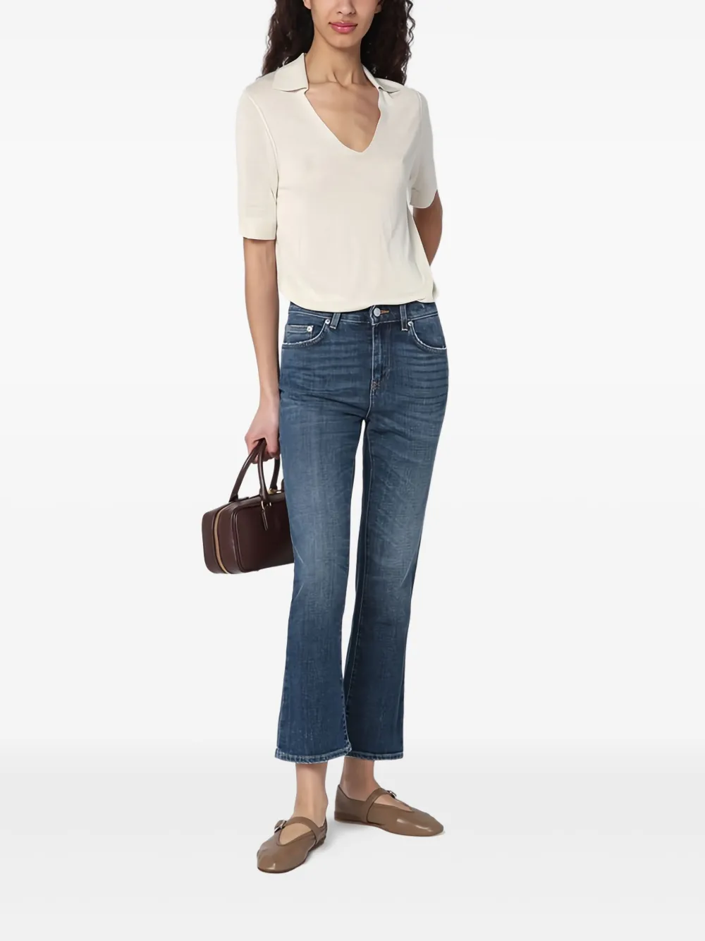 Department 5 Flared jeans van katoenblend - Blauw