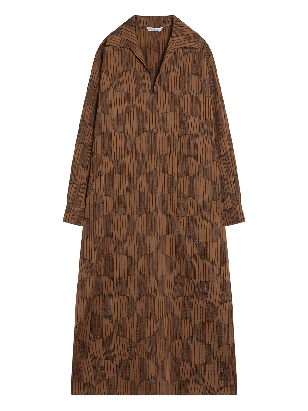 Max Mara Blousejurk met geometrische print Bruin