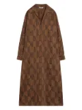Max Mara geometric-print shirt midi day dress - Brown