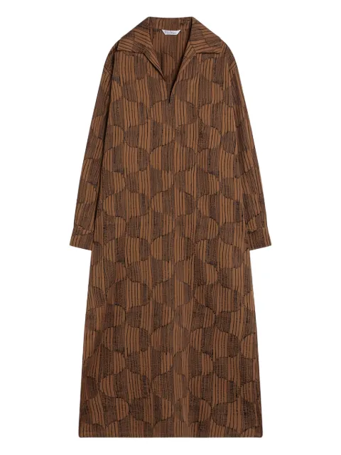Max Mara geometric-print shirt midi day dress
