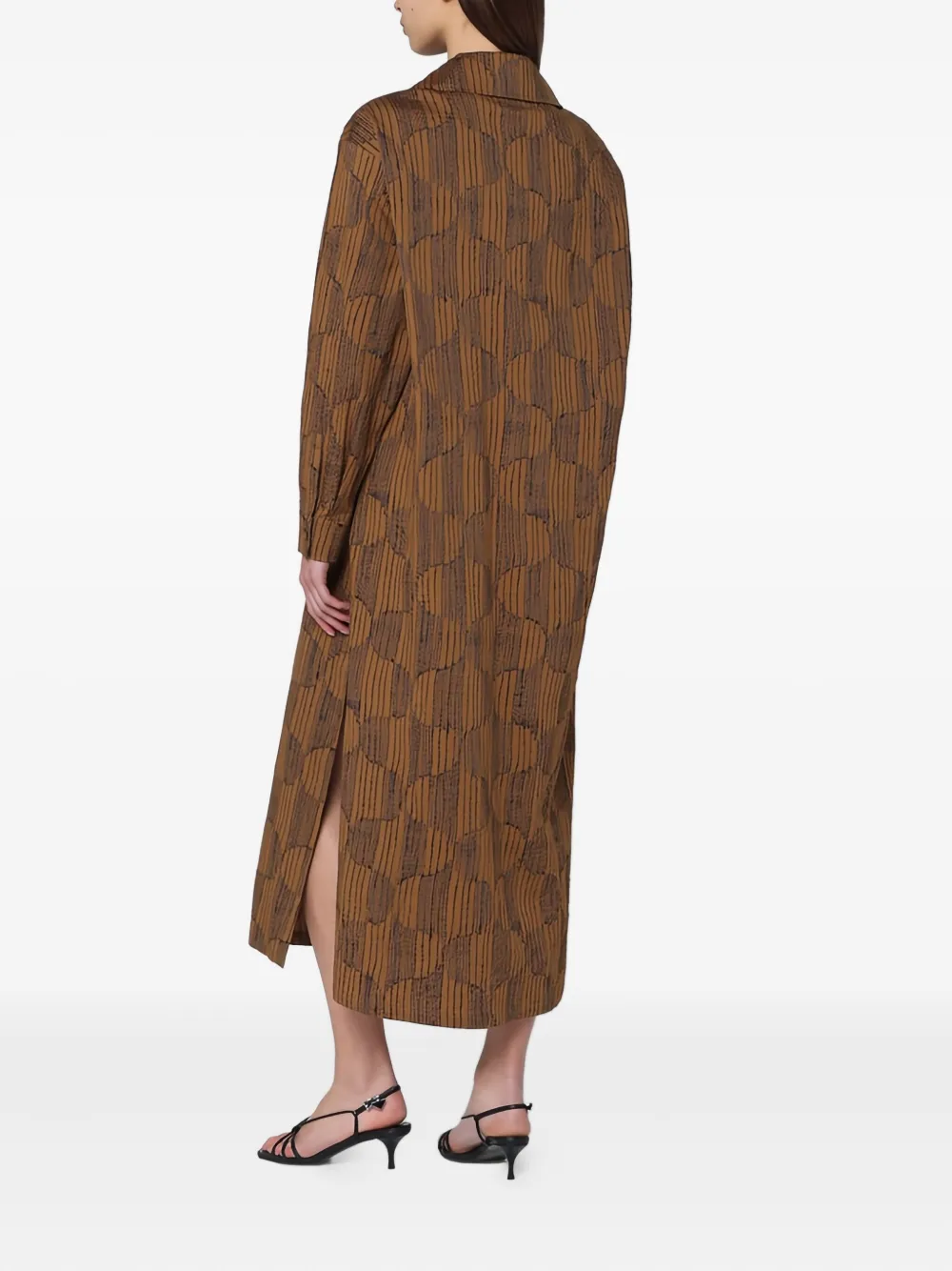 Max Mara Blousejurk met geometrische print Bruin