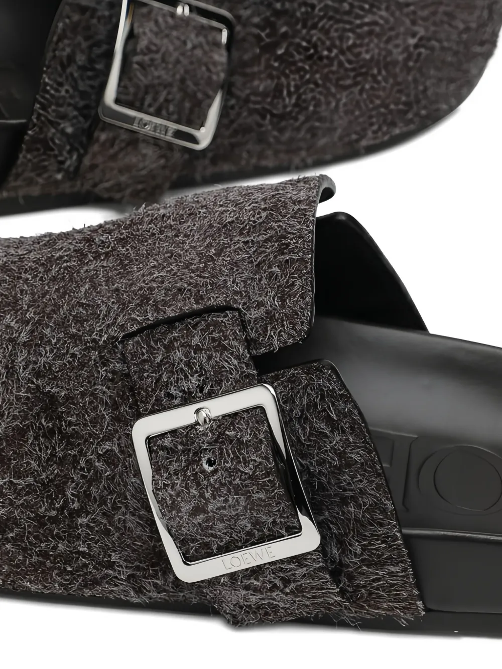 LOEWE leather slides Brown