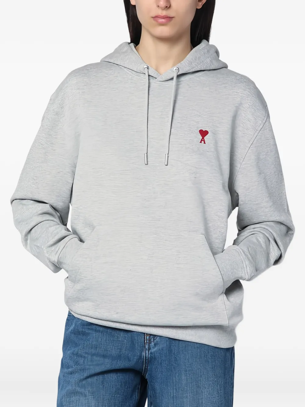 AMI Paris Hoodie met logo Grijs