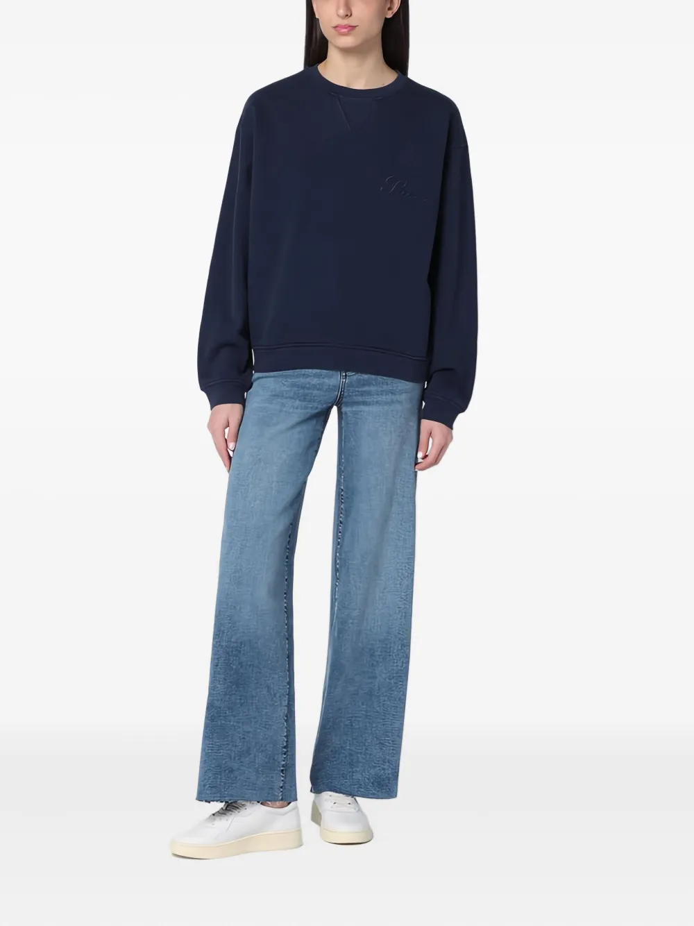 FRAME Sweater met ronde hals Blauw