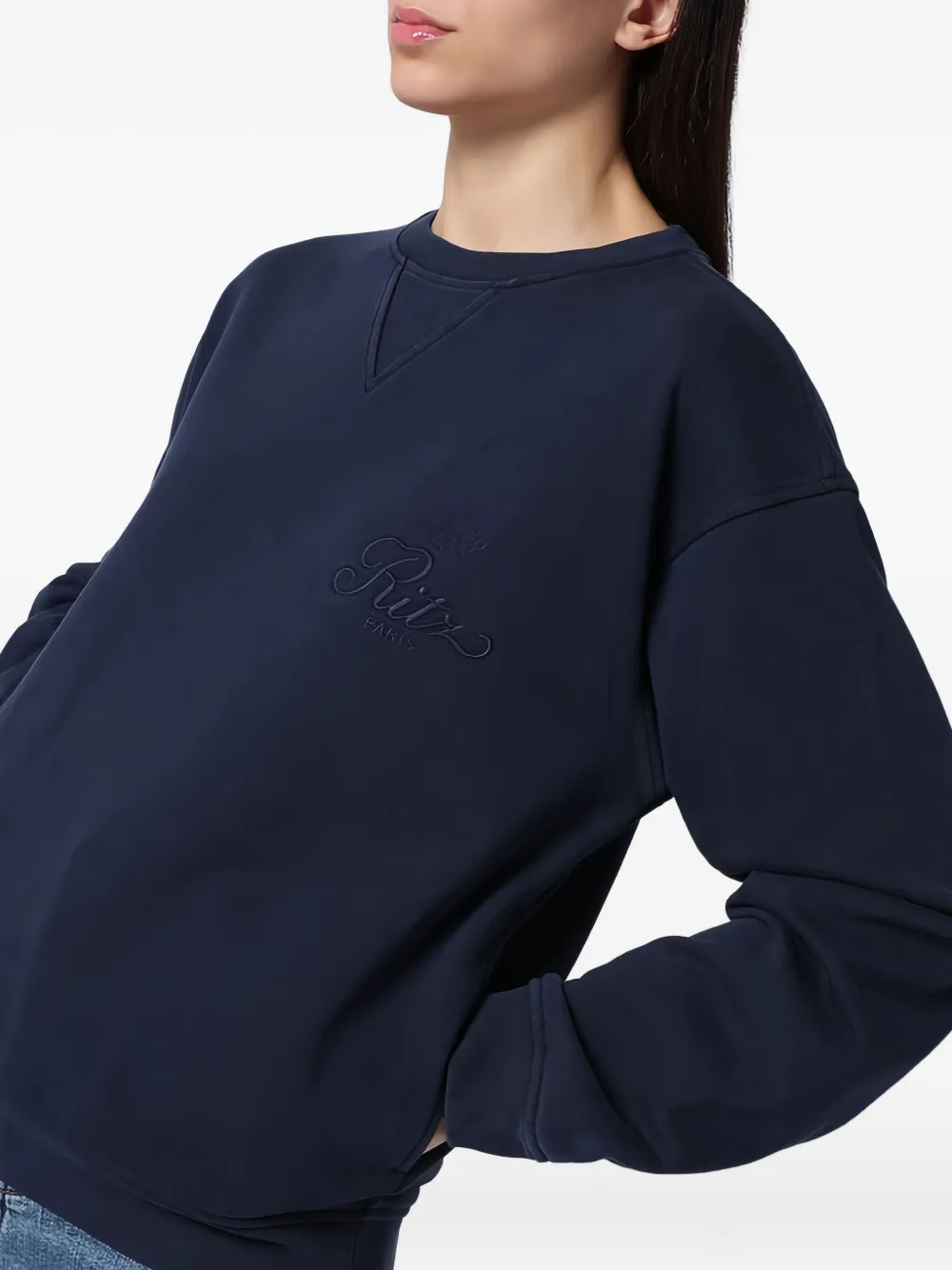 FRAME Sweater met ronde hals Blauw