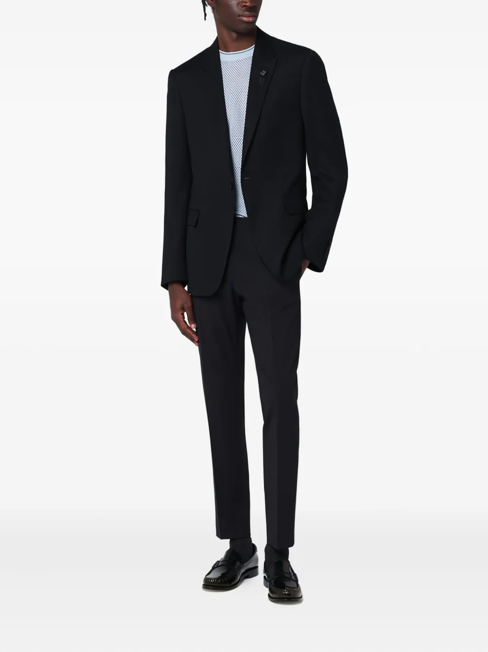 Lardini Blazer met enkele rij knopen Zwart