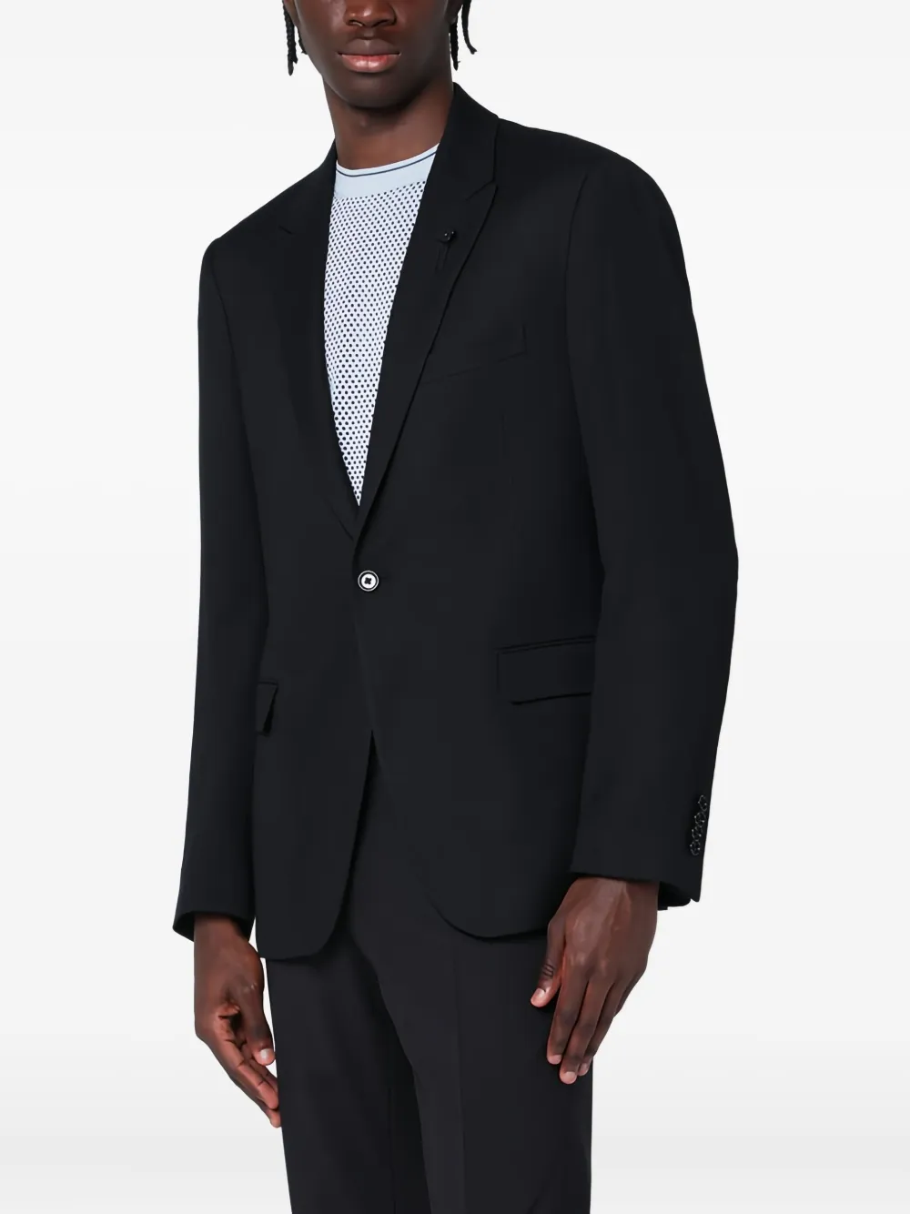 Lardini Blazer met enkele rij knopen Zwart