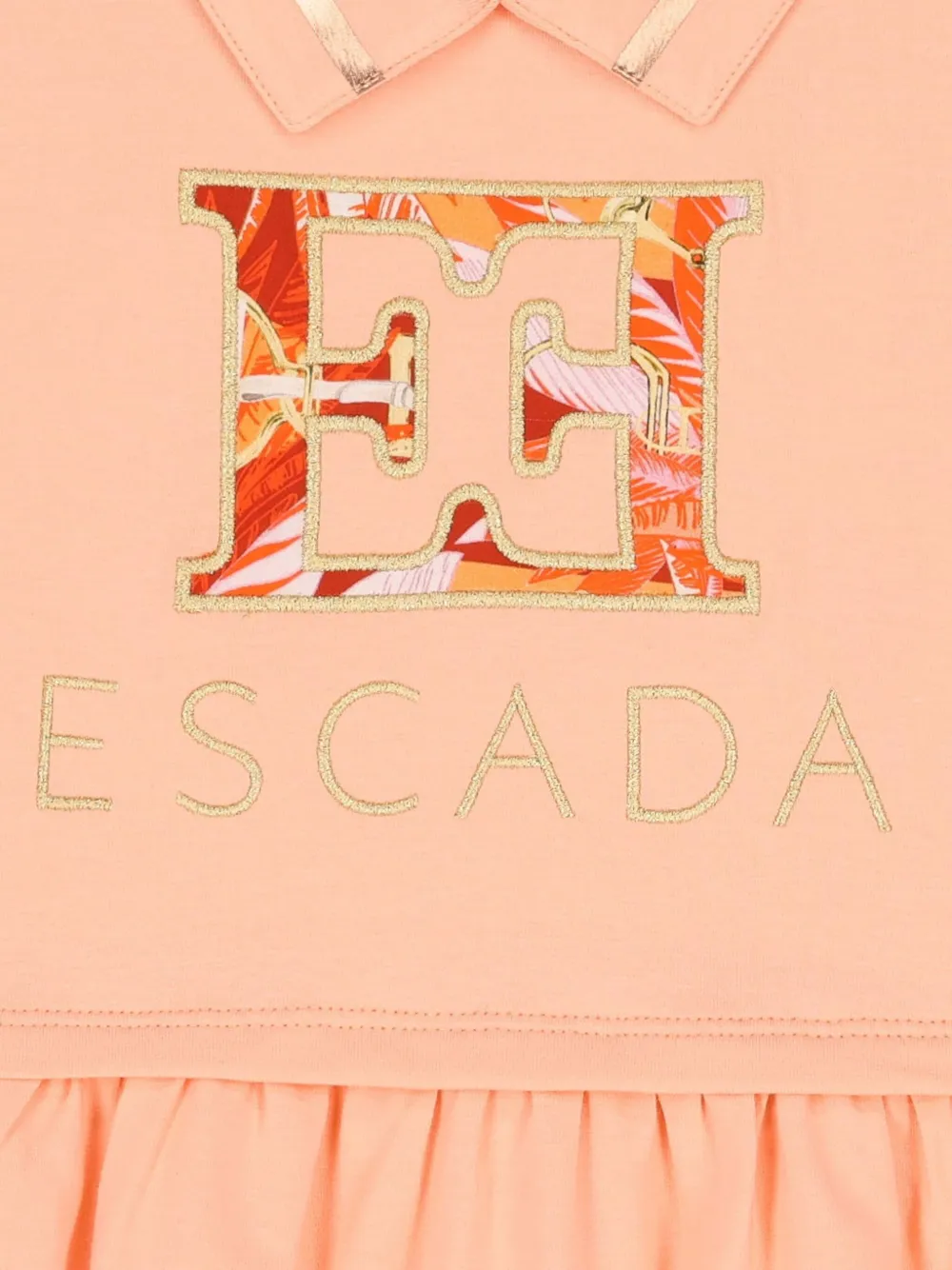 Escada Kids Jurk met kraag en print Roze