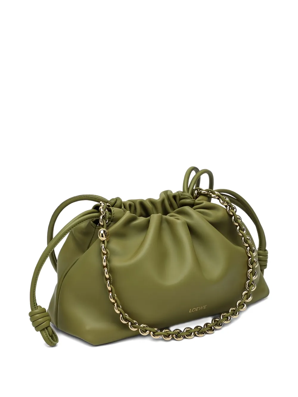 Loewe Flamenco Purse Light Moss Leather Bag Women In Green
