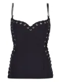Paris Georgia eyelet-embellished top - Black