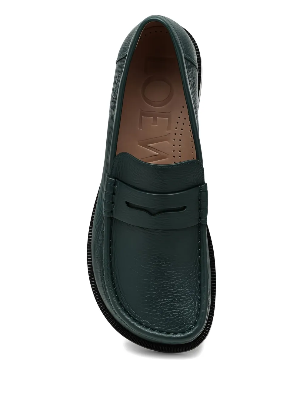 LOEWE Campo leather penny loafers Green
