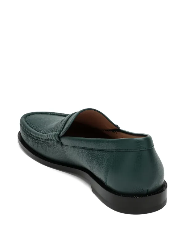 LOEWE Campo Leather Penny Loafers | Green | FARFETCH