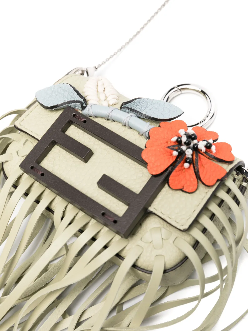 FENDI Sleutelhanger met logoplakkaat Groen
